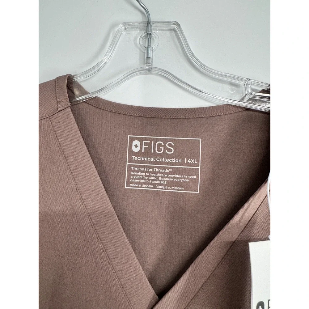 FIGS Scrub Set Womens 4XL Catarina One Pocket Top Zamora Joggers Pants 3XL Brown